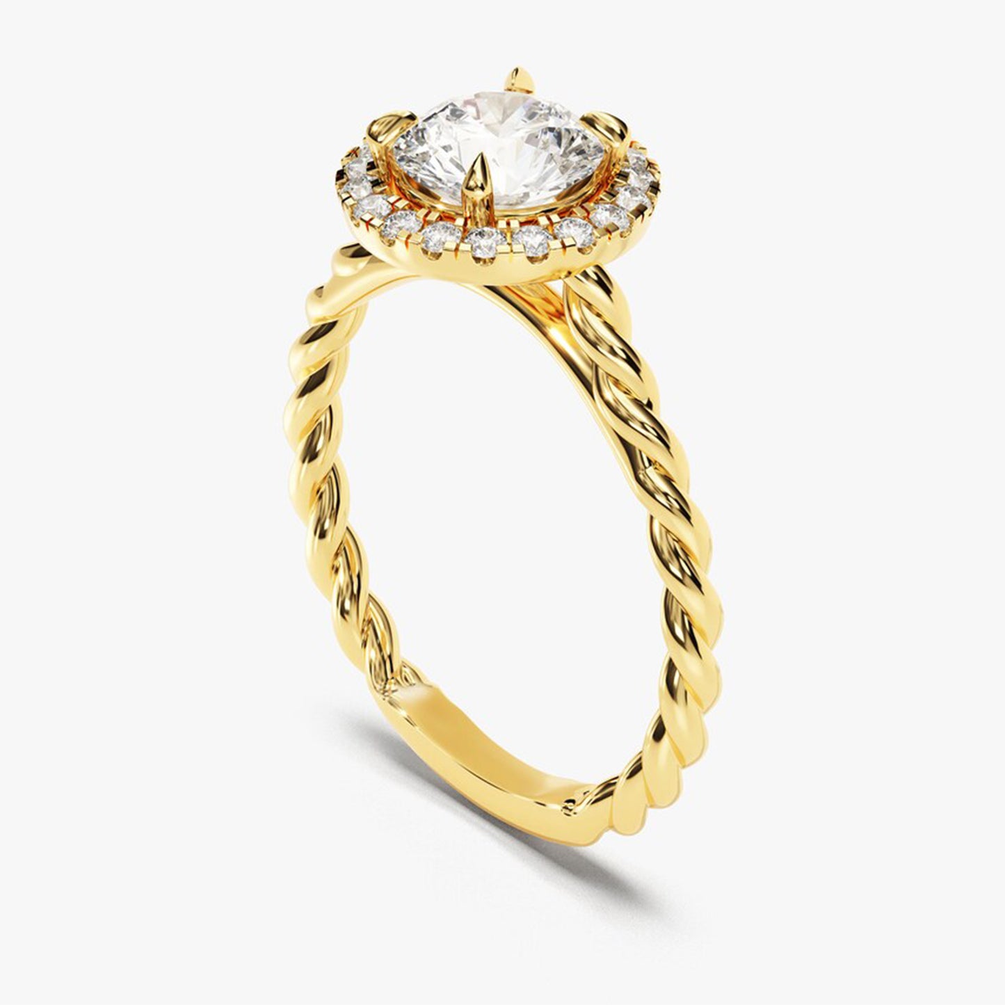 Twist Halo Lab-grown diamond Engagement Ring