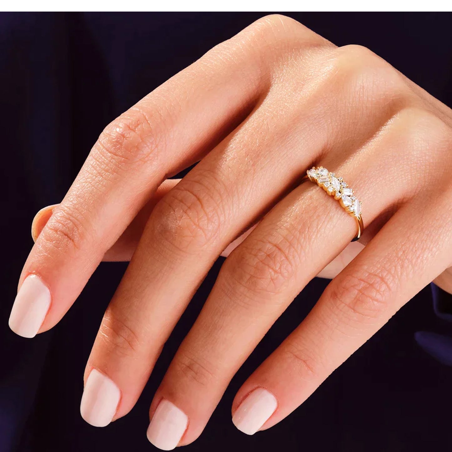 Multi-Cut Cluster Wedding Ring